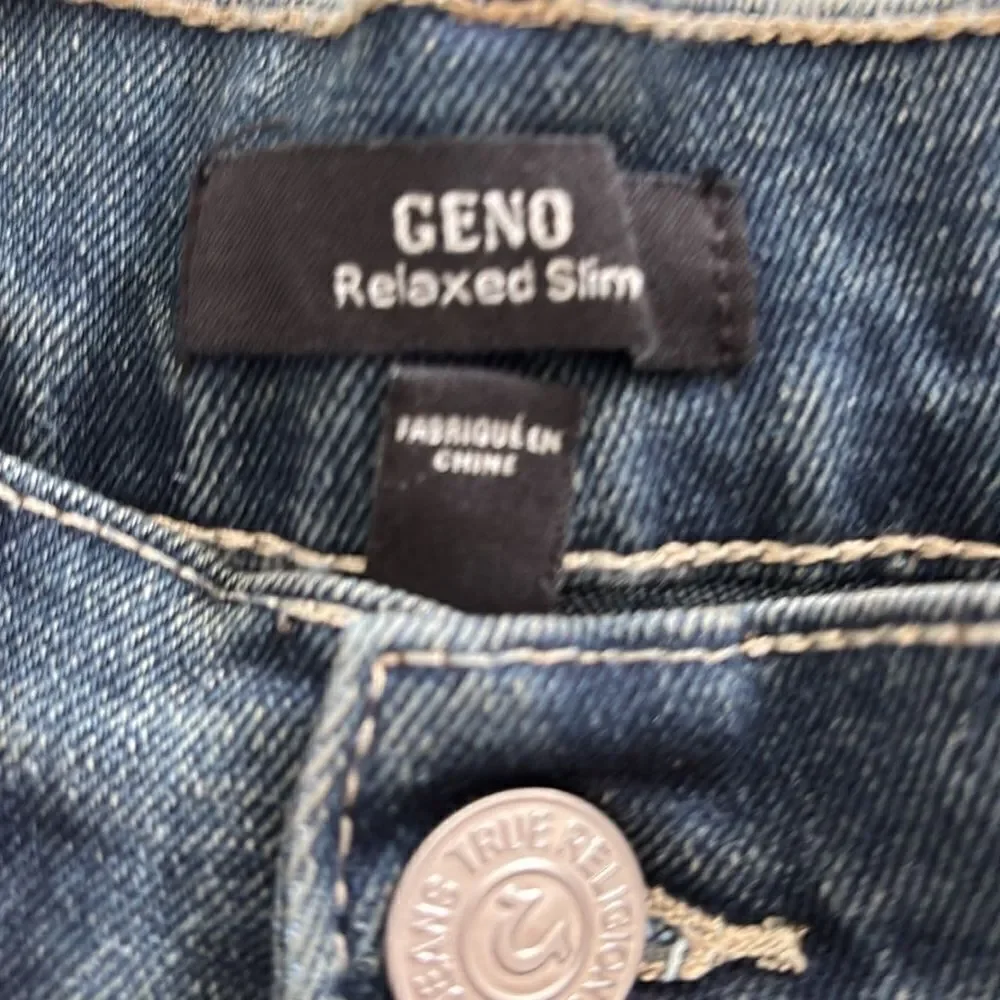 True Religion jeans NWT w34 l32 GENO relaxed slim dark smoky wash